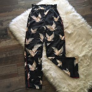 H&M satin crane wide leg pants RARE